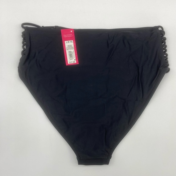 Women’s Strappy High Waist Bikini Bottoms Black - Picture 4 of 7